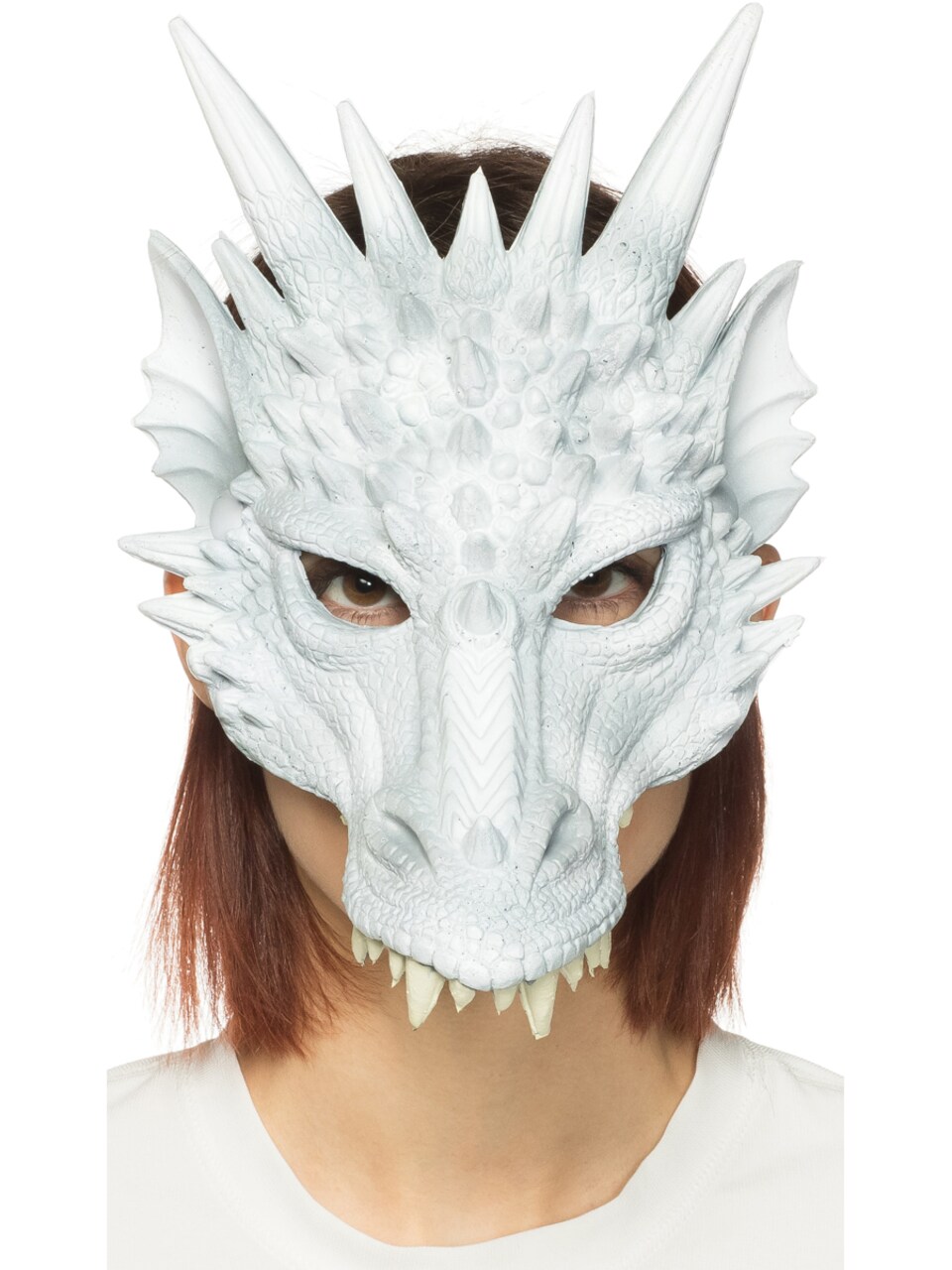 Supersoft Mythical White Dragon Mask Costume Accessory